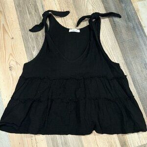 Charlotte Avery ruffle linen top